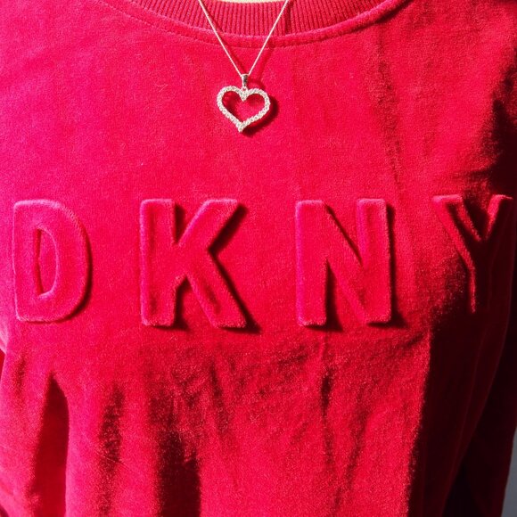 DKNY Womens Sport Boxy Fit/Velour/Long Sleeve Raised Logo Sweatshirt Size L - Picture 6 of 16